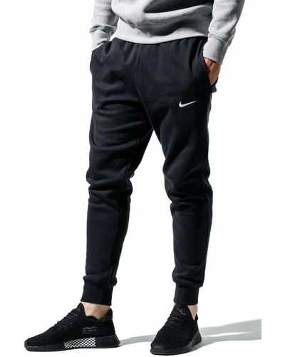 Nike Swoosh Tracksuit Slim Fit Joggers Bottoms- Black