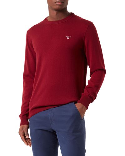 GANT D2. Cotton Wool C-Neck Pullover - Rot
