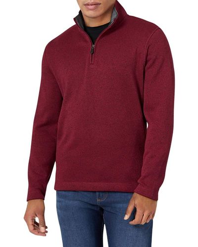 Wrangler Authentics Jumper Fleece Quarter-zip Shirt - Red
