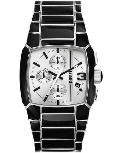 DIESEL Uhr Cliffhanger Quarz/Chrono Uhrwerk 40 mm Gehäusegröße mit einem Edelstahlarmband DZ4646 - Schwarz