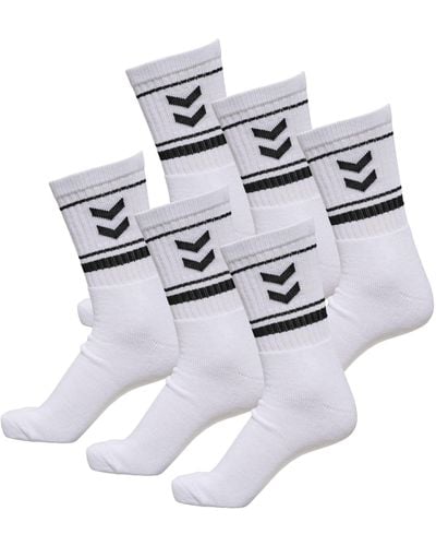 Hummel Hmlstripe Crew 6er Pack Socken mit Logo – - Weiß