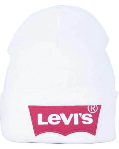 Levi's Oversized Batwing Beanie Cuffia - Bianco