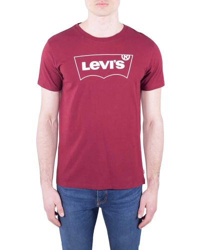 Levi's Housemark Graphic Tee T-shirt Nen - Roze