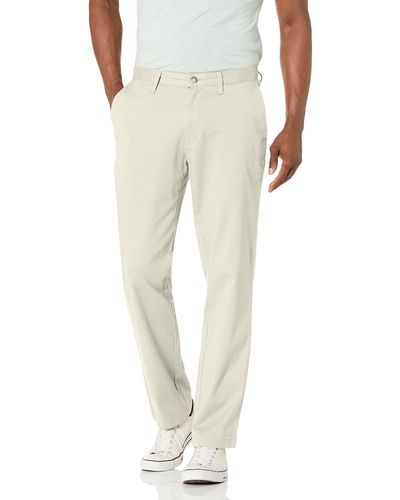 Nautica Classic Fit Flat Front Stretch Solid Chino Deck Pant Hose - Natur