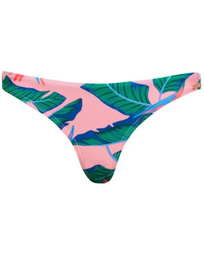 Superdry Raffiniertes Bikinihöschen mit tropischem Print Malibu Pink Paradise 38 - Blau