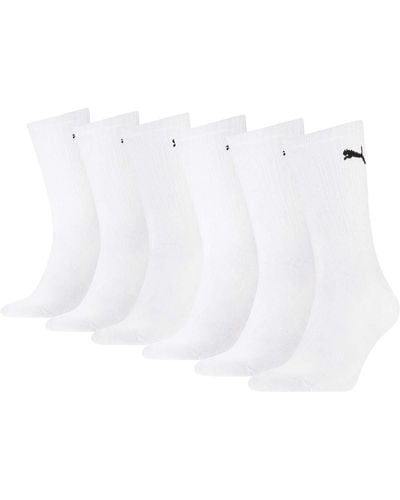 PUMA 6 Paar Sportsocken Tennis Socken Gr. 35-49 für sie und ihn - Weiß