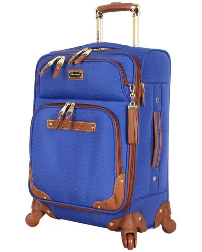 Steve Madden Lightweight Softside Expandable Suitcase For & - Durable 20 Inch Carry On Bag With 4-rolling Spinner - Blue