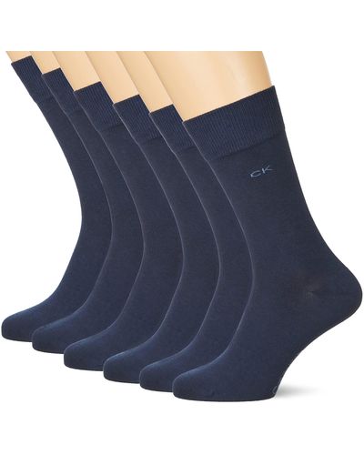 Calvin Klein Casual Flat Knit Cotton Sock Calcetines - Azul