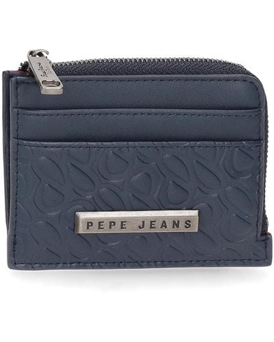Pepe Jeans Essence Portefeuille avec Porte-Cartes Bleu 19,5 x 10 x 2 cm Cuir synthétique