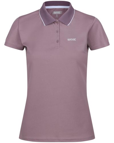 Regatta S Maverick V Quick Drying Wicking Polo Shirt - Purple