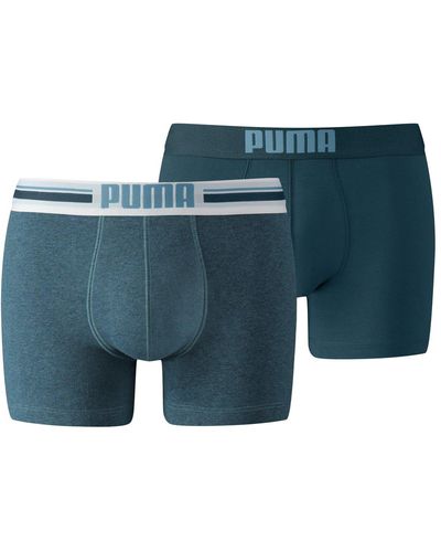 PUMA Boxer Shorts Bodywear Placed Logo Set Van 2 - Blauw