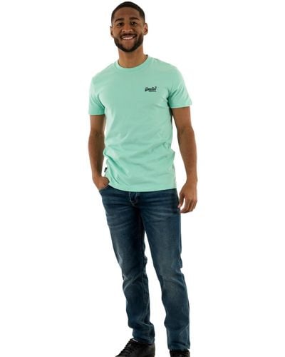 Superdry Essential T-Shirt aus Bio-Baumwolle mit Logo Grüne Minze Hellgrün XXXL