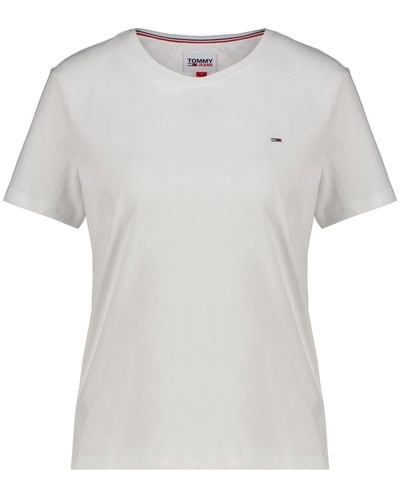Tommy Hilfiger T-shirt iche Corte Donna TJW Soft Scollo Rotondo - Bianco