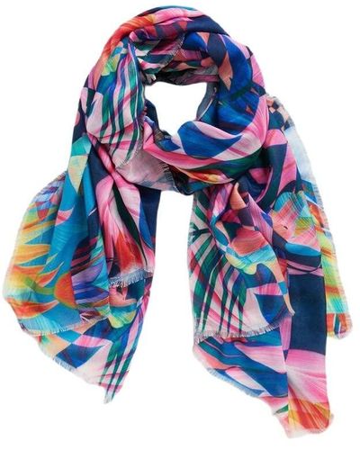 Desigual Fou_virtual Roze Rechthoek Mode Sjaal - Blauw