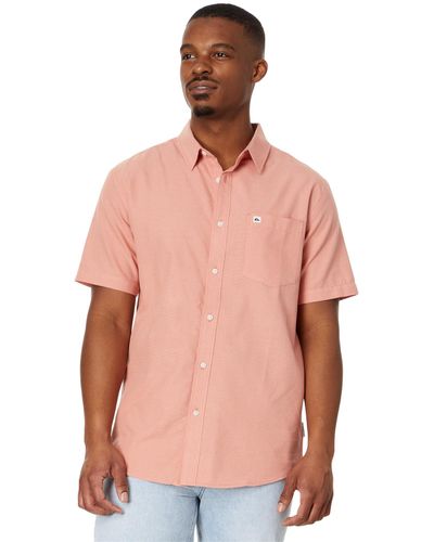 Quiksilver Shoreline Classic Button Up Woven Top Shirt - Pink