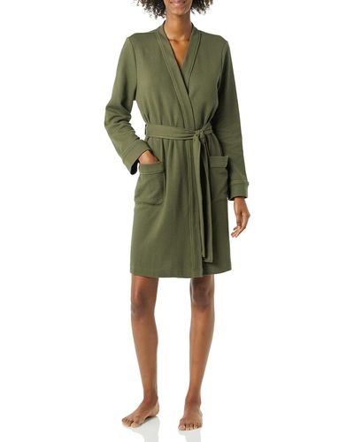 Amazon Essentials Lightweight Waffle Mid-Length Robe Peignoir - Vert