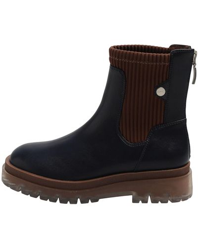 Esprit Épaisses bottines en similicuir - Noir