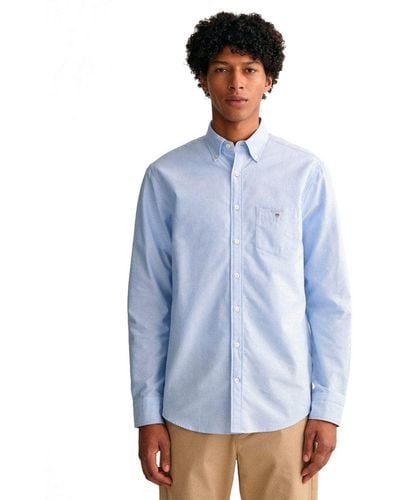 GANT Langarmhemd 3046000 Hemd Oxford Shirt REG BD mit Button-Down Kragen aus Baumwolle - Weiß