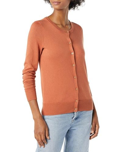 Amazon Essentials Leichter Pullover mit Rundhalsausschnitt Cardigan Sweater - Orange