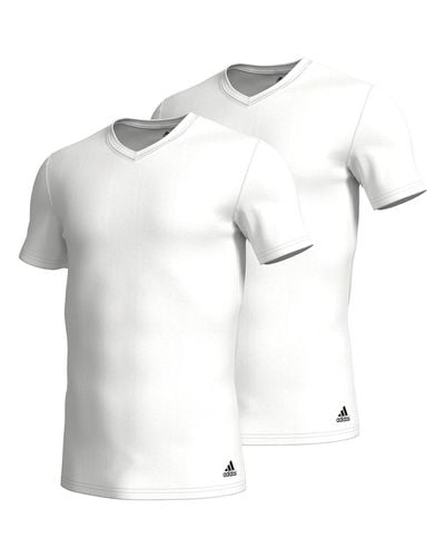 adidas S Active Flex Cotton V Neck T-shirt White Xl