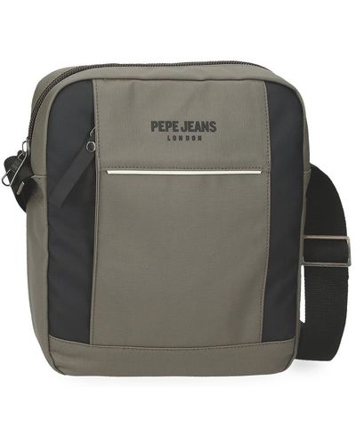 Pepe Jeans Dortmund Borsa a tracolla portatile verde 23 x 27 x 7 cm Poliestere by Joumma Bags by Joumma Bags - Grigio