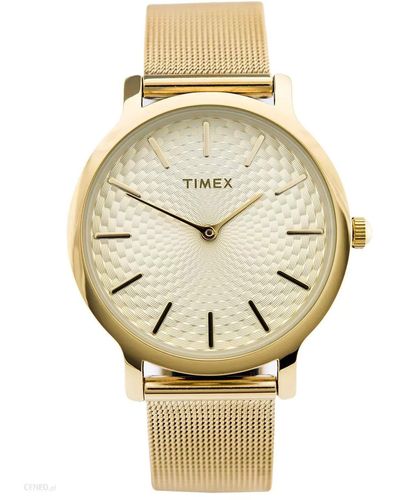Timex Tw2r36100 Metropolitan 34mm Gold-tone Stainless Steel Mesh Bracelet Watch - Metallic