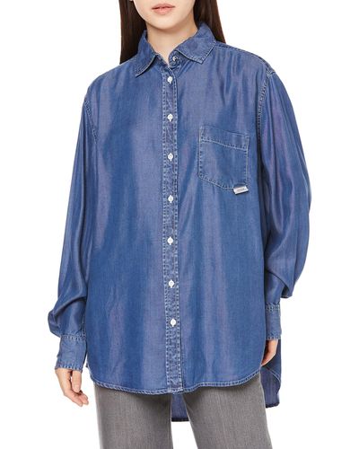 Guess Eco Long Sleeve Pauleta Denim Shirt - Blue