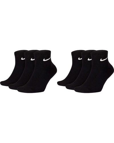 Nike SX7667 Lot de 6 paires de chaussettes courtes pour homme et femme Blanc Gris Noir Taille : 38-42