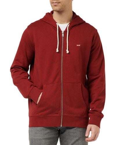 Levi's Zip Up Non-graphic Sweatshirt - Red