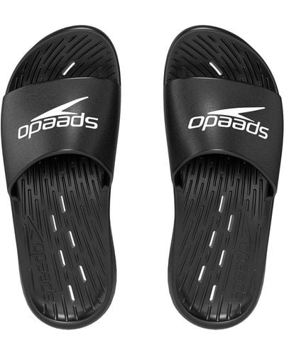 Speedo Slides | Pool Sliders | Beach Footwear - Black