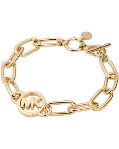 Michael Kors Gold Brass Chain Bracelet - Metallic