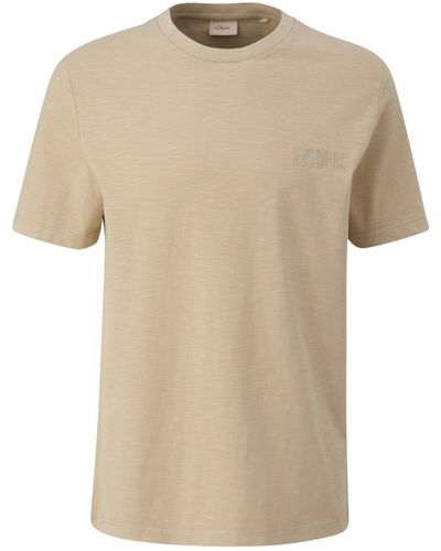 S.oliver T-Shirt mit Label Print - Natur
