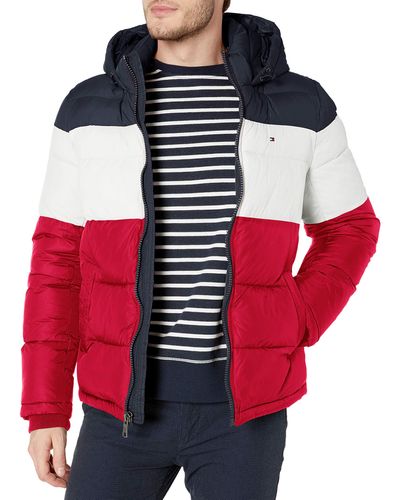 Tommy Hilfiger Classic Hooded Puffer Jacket - Rouge