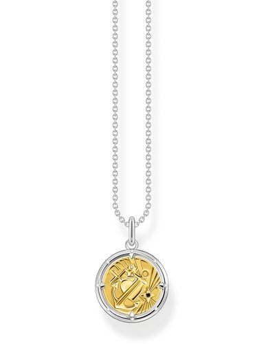 Thomas Sabo 849-7-l45v Necklace Faith Love Hope 925 Sterling Silver 750 Yellow Gold Plated Length: 40 Cm - 45 - Metallic