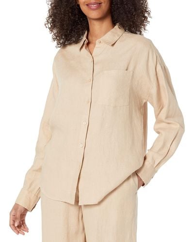 The Drop India Relaxed Linen Loose Fit Shirt - Natural