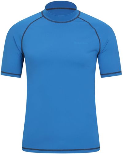 Mountain Warehouse Mens Uv Rash Vest - Lightweight, Quick Drying & Stretchy T-shirt With Upf 50+ & Flat Seams - For Spring - Blue
