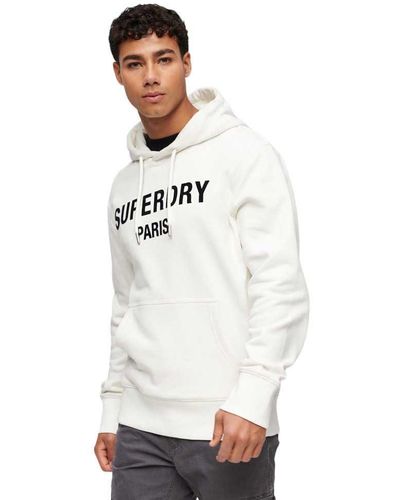 Superdry Luxury Sport Loose Hood Sweatshirt - White