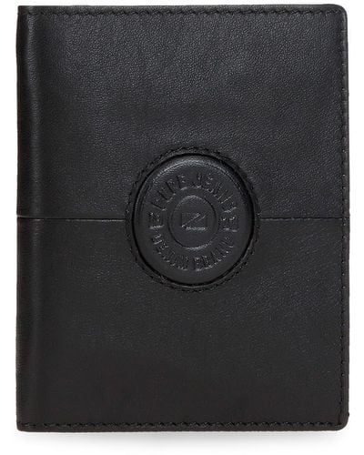 Pepe Jeans Cracker Vertical Wallet With Purse Black 8.5 X 10.5 X 1 Cm Leather
