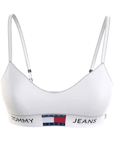 Tommy Hilfiger Tommy Jeans Mujer Sujetador bralette tejido elástico - Blanco