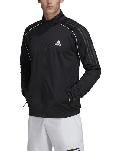adidas Stripe Knit Tennis Jacket - S Tennis - Black