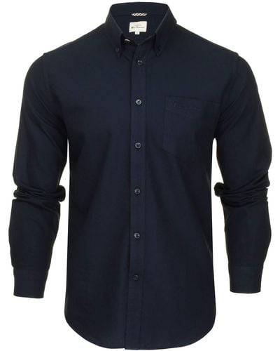 Ben Sherman Camicie Casual - Button Down - Manica Lunga - Uomo (Dark Navy (Embroidered Pocket Logo)) XXL - Blu