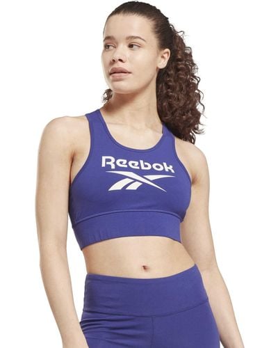 Reebok Identity Bralette aus Baumwolle mit großem Logo Sport-BH - Blau