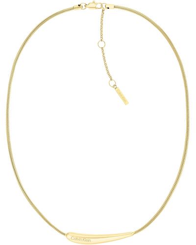 Calvin Klein Halskette für Kollektion ELONGATED DROPS Gelbgold - 35000339 - Weiß