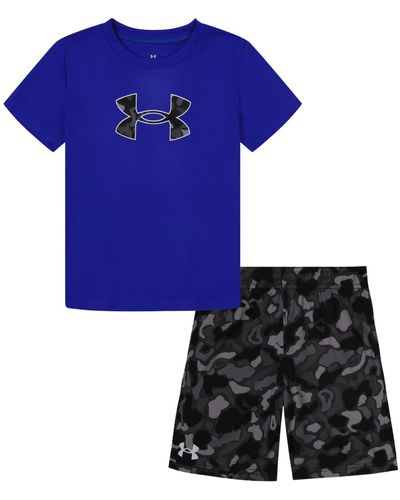 Under Armour Mens Short Sleeve Tee And Short Set - Blue