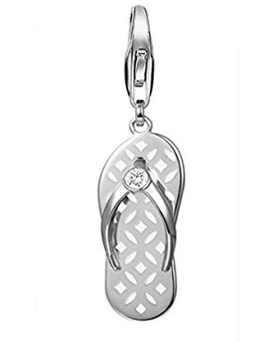 Esprit Charm 925 Sterling Silver Rhodium Plated Zirconia - Metallic