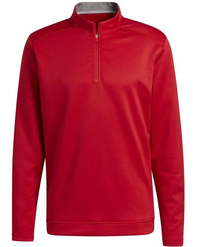 adidas Golf Mens Club 1/4 Zip Jumper - Red - L