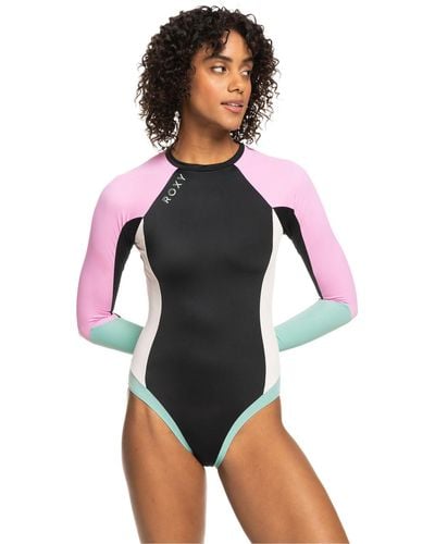 Roxy Long Sleeve One-Piece Swimsuit for - Maillot Une pièce ches Longues - - M - Noir