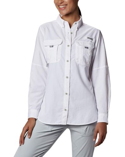 Columbia Bahama Long Sleeve Athletic-shirts - White
