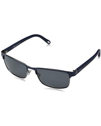 Fossil Fos3000ps Polarized Rectangular Sunglasses - Blue
