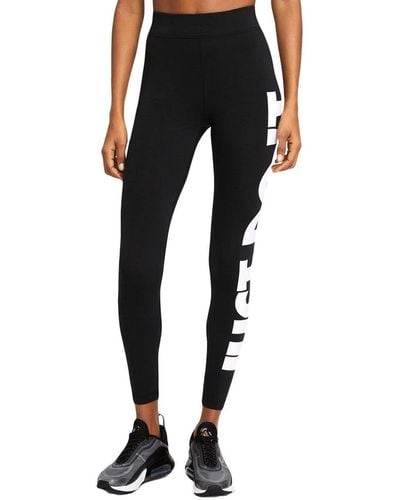 Nike Sportswear Essential legging Met Hoge Taille En Graphic - Zwart